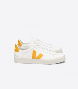 Veja Campo Chromefree Leren Sneakers Heren Wit Geel | FCOXOW