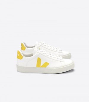 Veja Campo Chromefree Sneakers Dames Wit Geel | 9ZAYUG