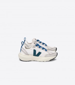 Veja Canary Elastic Kanten Sneakers Kinderen Wit Groen | TFR-0599