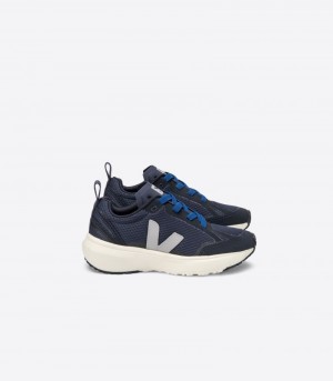 Veja Canary Elastic Kanten Sneakers Kinderen Donkerblauw Blauw Grijs | SGX-1345