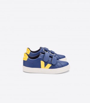 Veja Esplar Chromefree Sneakers Kinderen Diepblauw Geel | EYV-7910