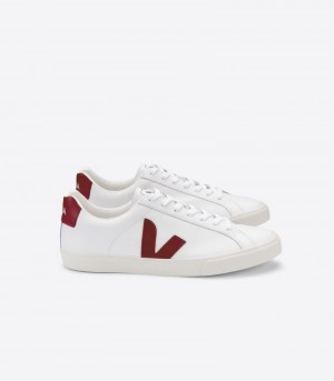 Veja Esplar Leren Sneakers Dames Wit Bordeaux | ESW-6643