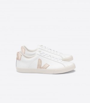 Veja Esplar Leren Sneakers Dames Wit Goud | MTZ-6037