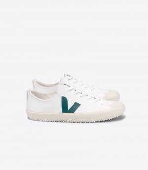 Veja Nova Canvas Sneakers Dames Wit Groen | FBX-5091