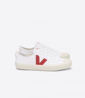 Veja Nova Canvas Sneakers Dames Wit Rood | HGQ-8662