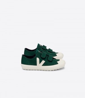 Veja Ollie Canvas Sneakers Kinderen Groen Wit | HJR-3453