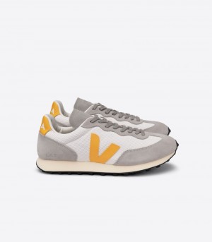 Veja Rio Branco Alveomesh Sneakers Dames Grijs Wit Geel | KGVGKD