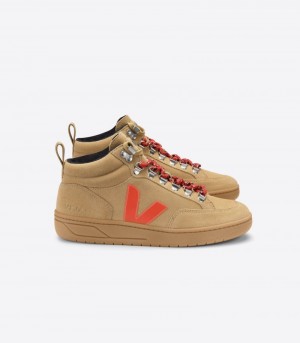 Veja Roraima Suede Sneakers Dames Bruin Oranje | 6IXOHM