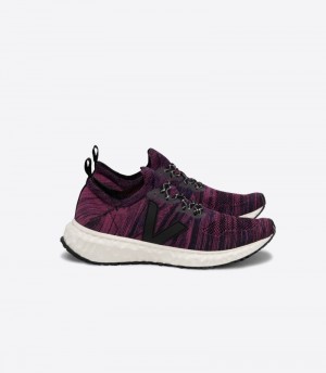 Veja Thunderbird V-knit Sneakers Dames Fuchsie Zwart | 5Q2AA4