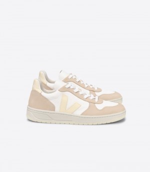 Veja V-10 Alveomesh Sneakers Dames Wit Beige | WT3560