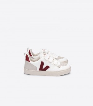 Veja V-10 CWL Sneakers Kinderen Wit Bordeaux | JMT-0997