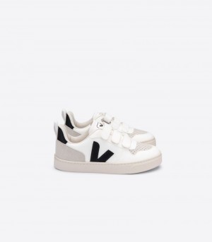 Veja V-10 CWL Sneakers Kinderen Wit Zwart | SME-8578