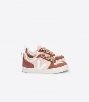 Veja V-10 Chromefree Sneakers Kinderen Bordeaux Roze Goud | TUC-3388