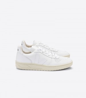 Veja V-10 Leren Sneakers Heren Wit | D6LVFK