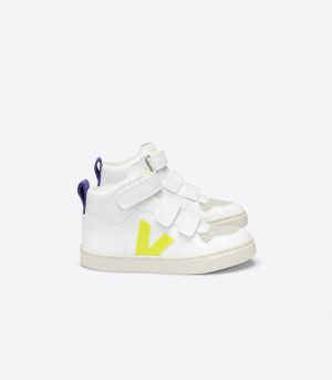 Veja V-10 Mid CWL Sneakers Kinderen Wit Geel Paars | YBM-3067