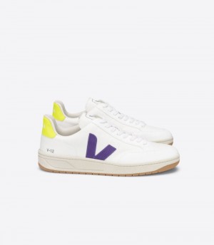 Veja V-12 B-Mesh Sneakers Dames Wit Paars | CIG0YC