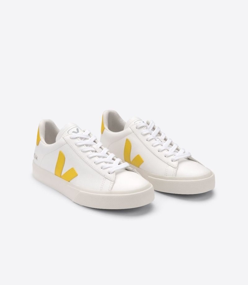 Veja Campo Chromefree Sneakers Heren Wit Geel | VJKSV0