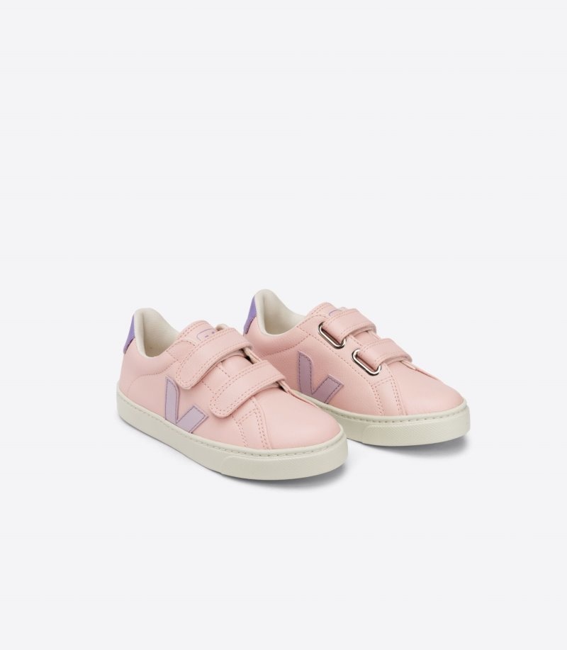 Veja Esplar Chromefree Leren Sneakers Kinderen Roze Paars | AFZ-2461