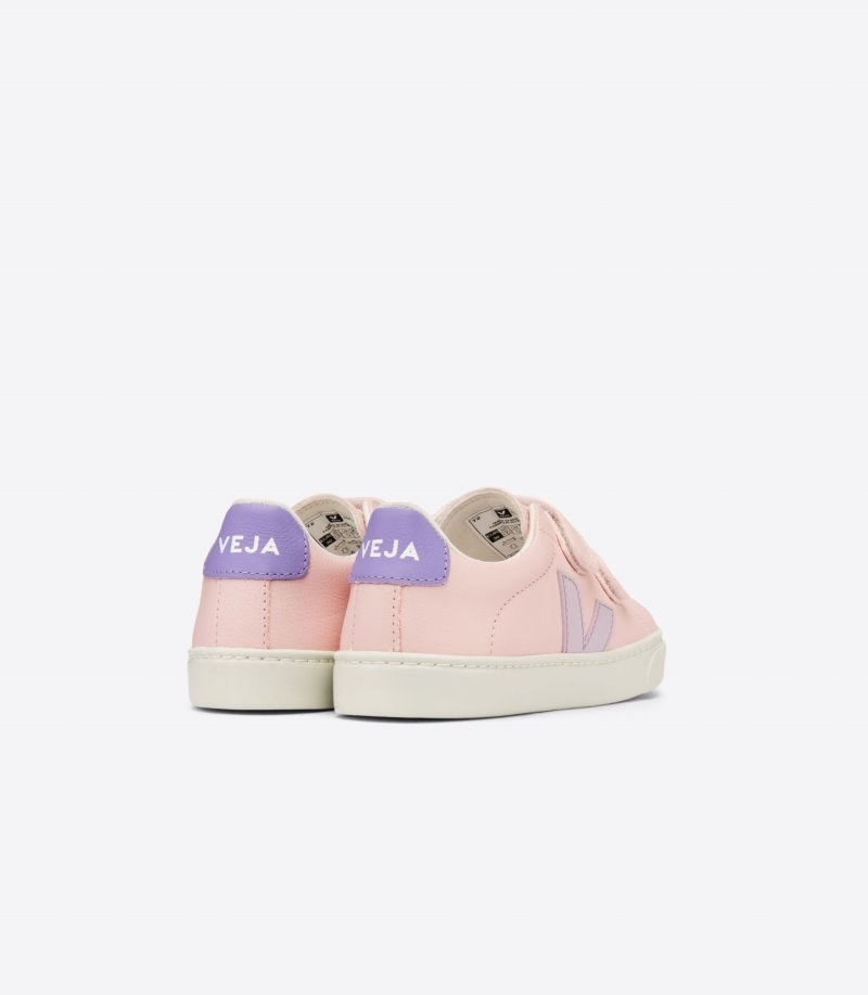 Veja Esplar Chromefree Leren Sneakers Kinderen Roze Paars | AFZ-2461