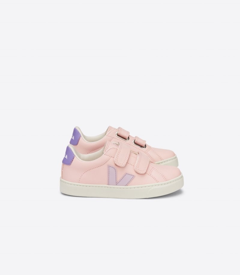 Veja Esplar Chromefree Leren Sneakers Kinderen Roze Paars | AFZ-2461