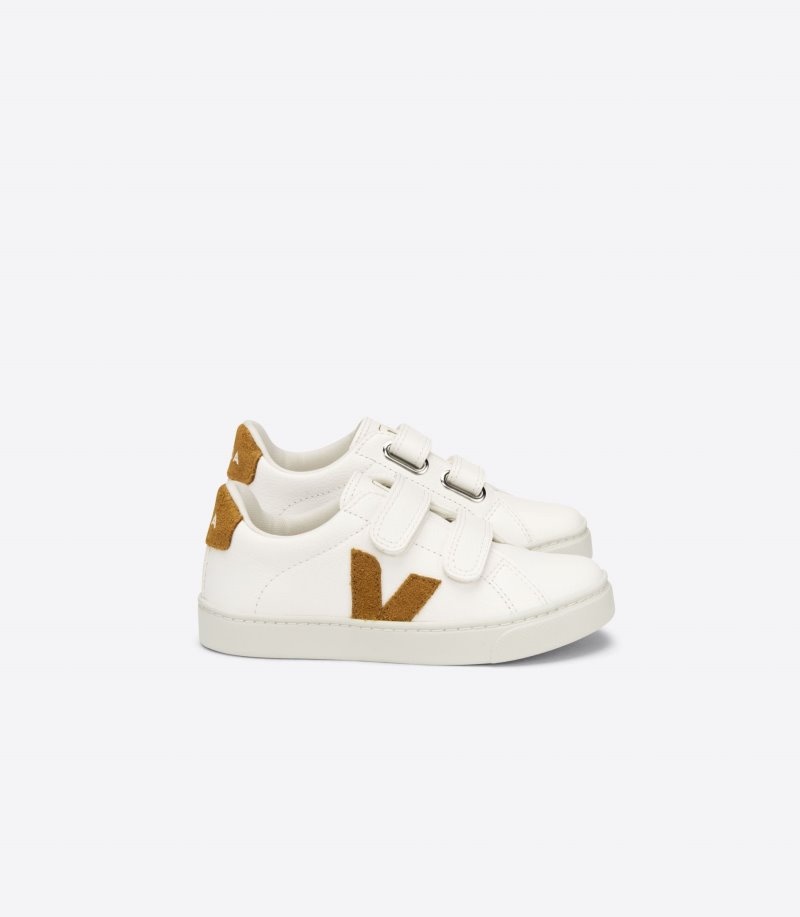 Veja Esplar Chromefree Leren Sneakers Kinderen Wit Bruin | LMT-8028