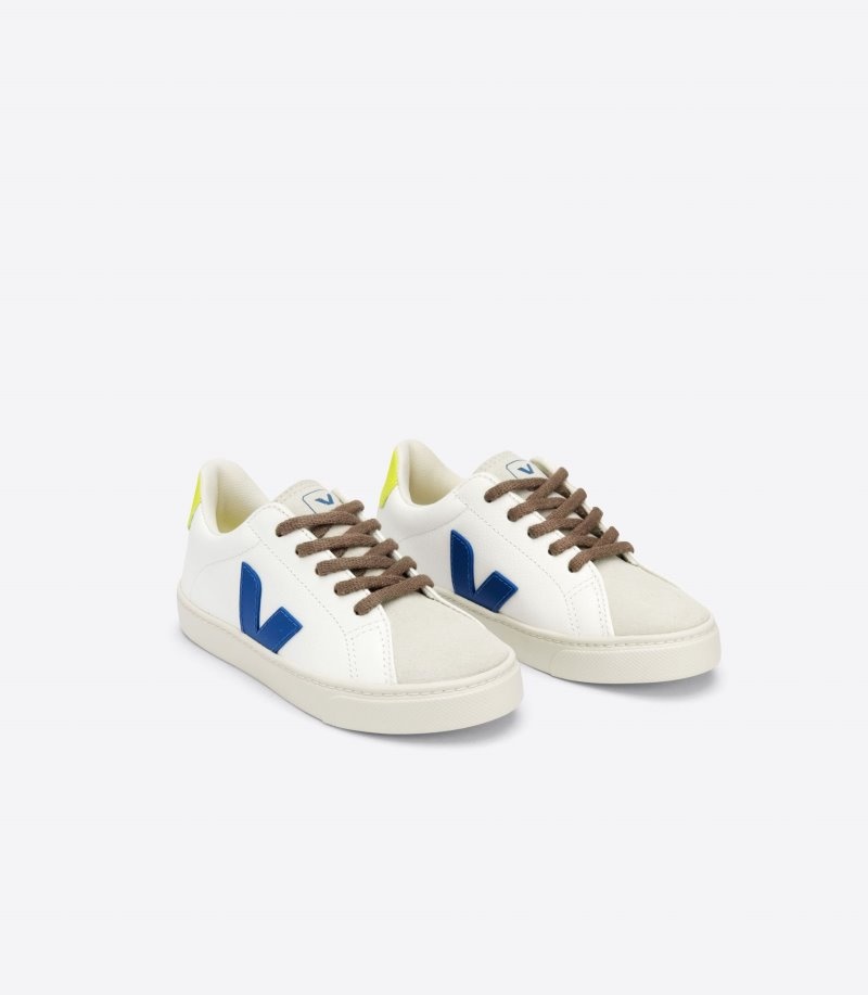 Veja Esplar Laces Chromefree Sneakers Kinderen Wit Blauw Geel | NAJ-7415