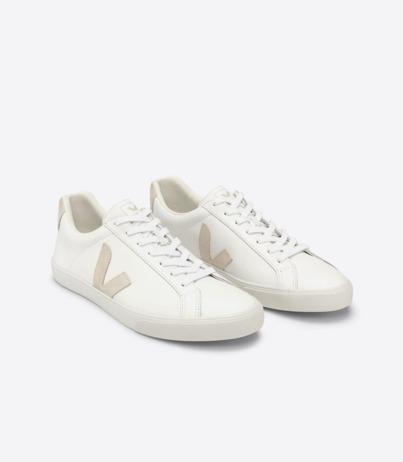 Veja Esplar Leren Sneakers Dames Wit Beige | ASL-8289