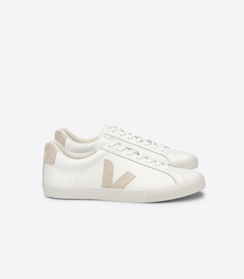 Veja Esplar Leren Sneakers Dames Wit Beige | ASL-8289