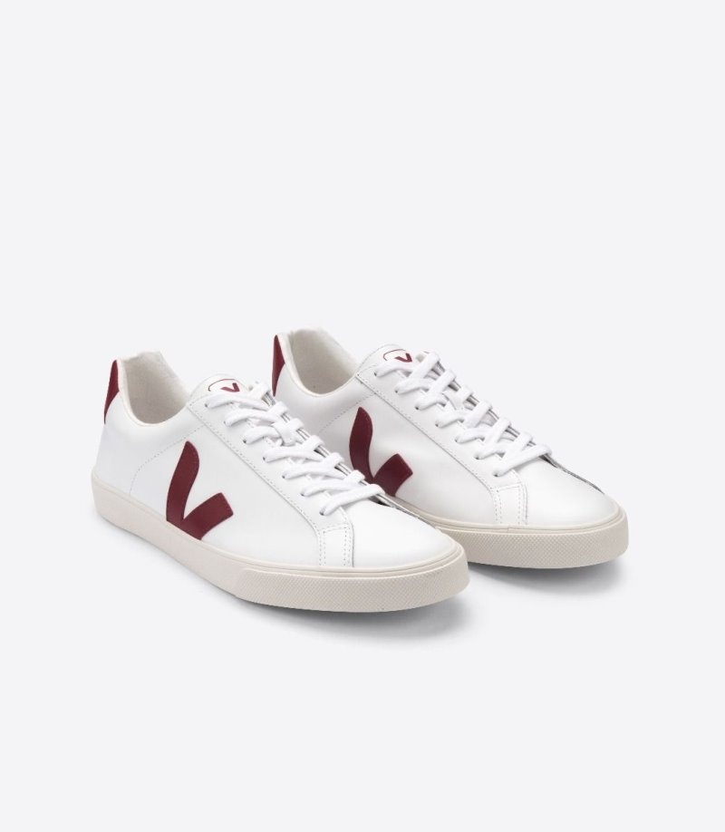 Veja Esplar Leren Sneakers Dames Wit Bordeaux | ESW-6643