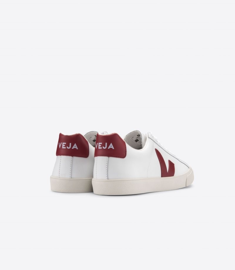 Veja Esplar Leren Sneakers Dames Wit Bordeaux | ESW-6643