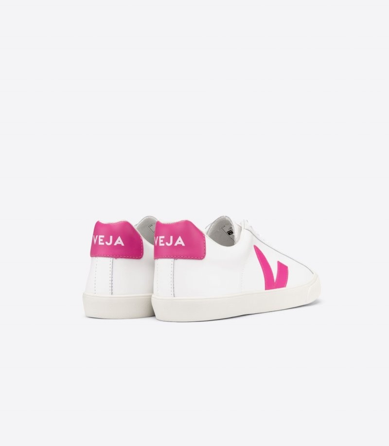 Veja Esplar Leren Sneakers Dames Wit Roze | BBJ-1598