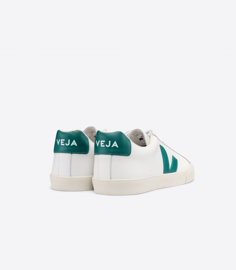 Veja Esplar Leren Sneakers Heren Wit Groen | DYU-4554