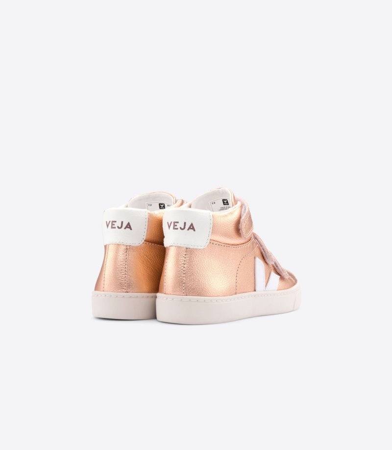 Veja Esplar Mid Chromefree Sneakers Kinderen Roze Goud Wit | TBH-7369