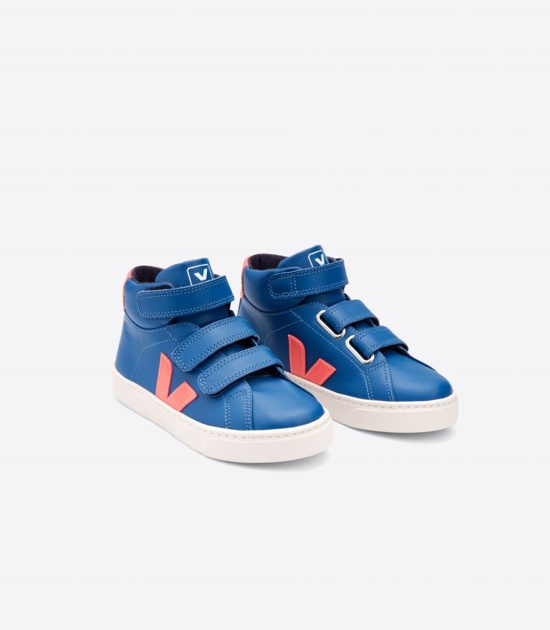 Veja Esplar Mid Chromefree Sneakers Kinderen Blauw Oranje | JZW-7685