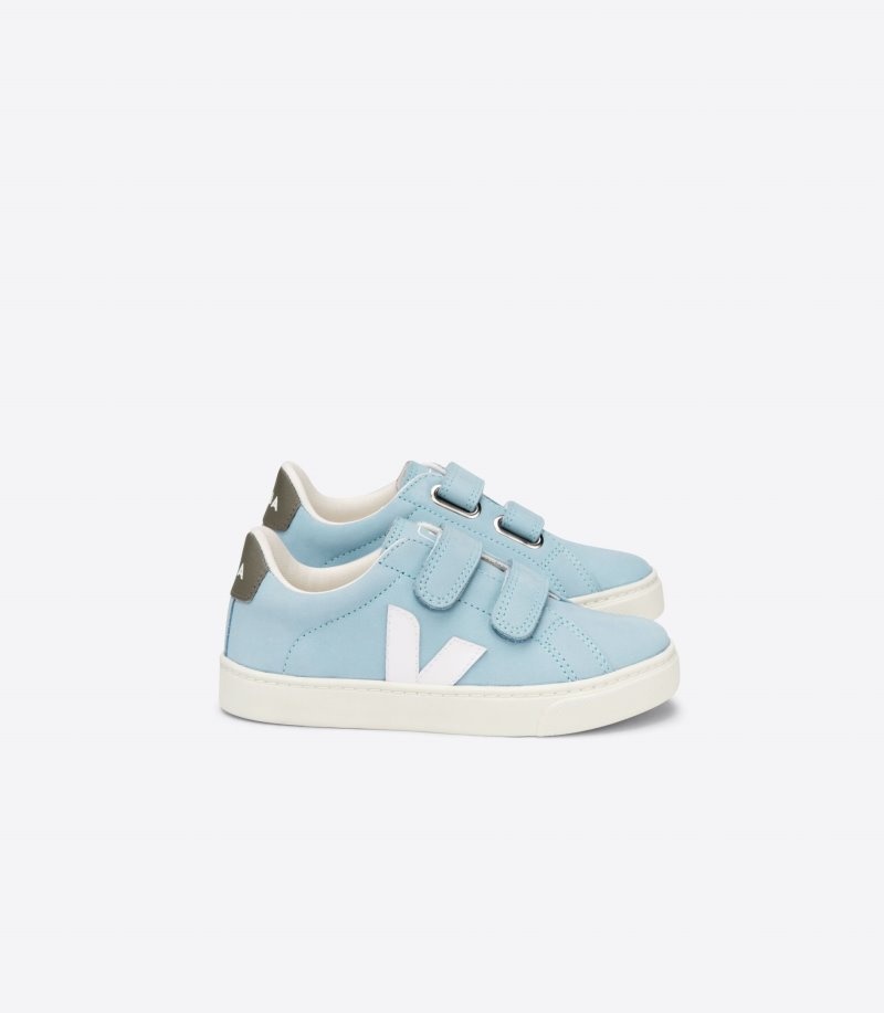 Veja Esplar Nubuck Sneakers Kinderen Blauw Wit Donkergrijs | BWY-9545