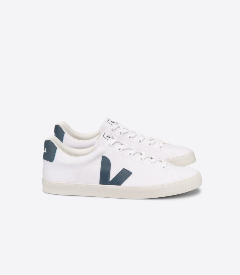 Veja Esplar Se Canvas Sneakers Dames Wit Donkergroen | QLW-1438