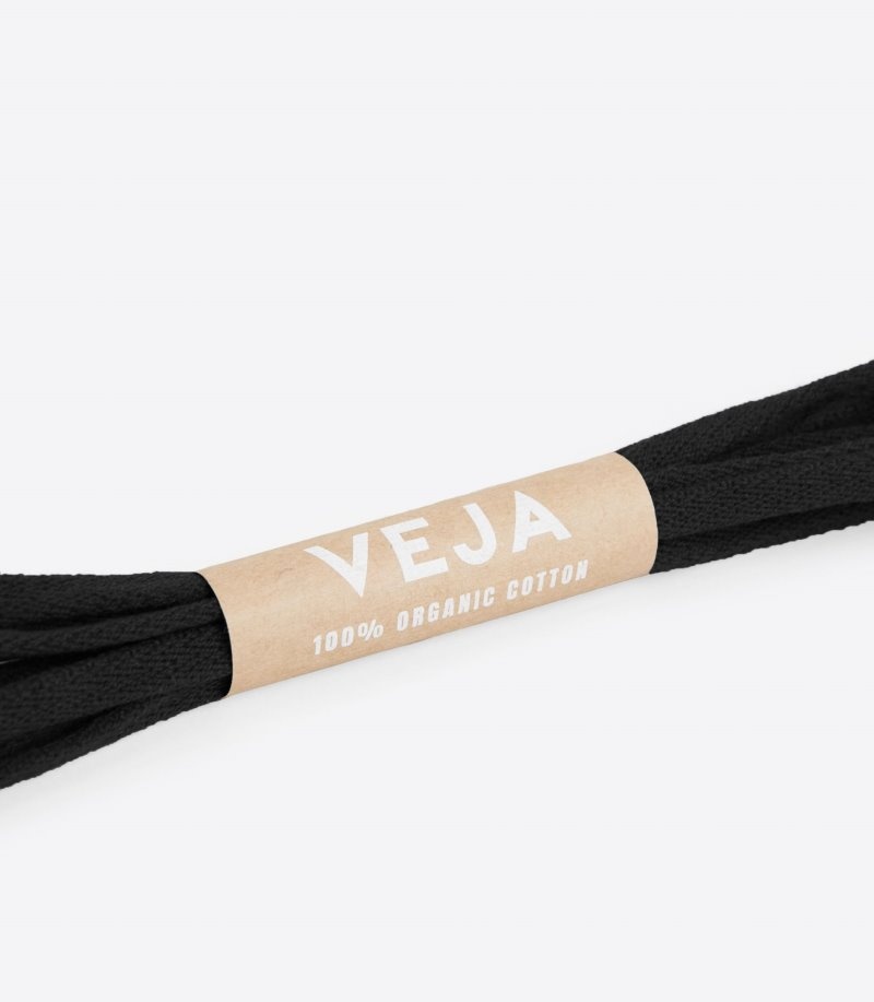 Veja Laces Organic Katoenen Veters Heren Zwart | TDA-1495