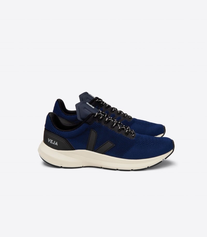 Veja Marlin Lt V-knit Sneakers Dames Zwart Donkerblauw | 909AYH