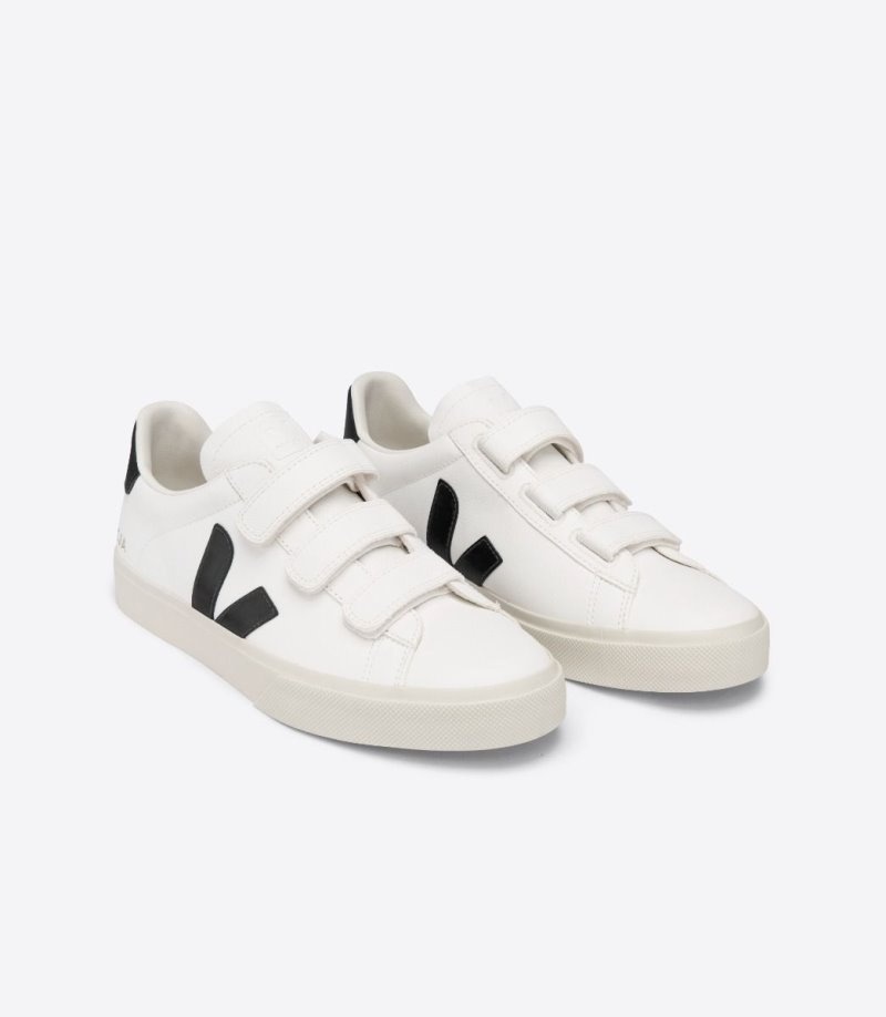 Veja Recife Chromefree Leren Sneakers Dames Wit Zwart | SRAX7H