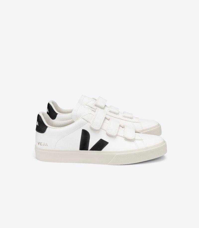 Veja Recife Chromefree Leren Sneakers Heren Wit Zwart | M7NJDZ