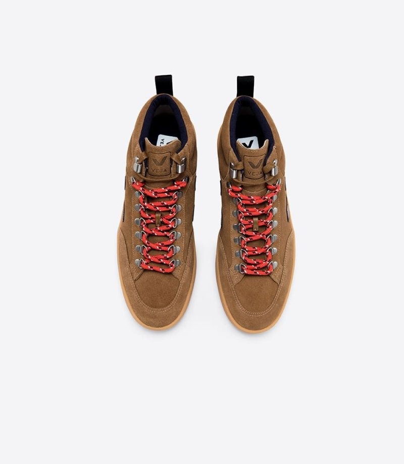 Veja Roraima Suede Sneakers Dames Bruin Zwart | Q4U759