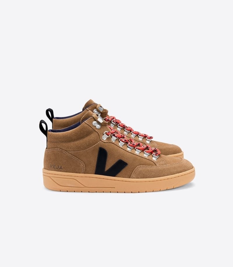 Veja Roraima Suede Sneakers Dames Bruin Zwart | Q4U759