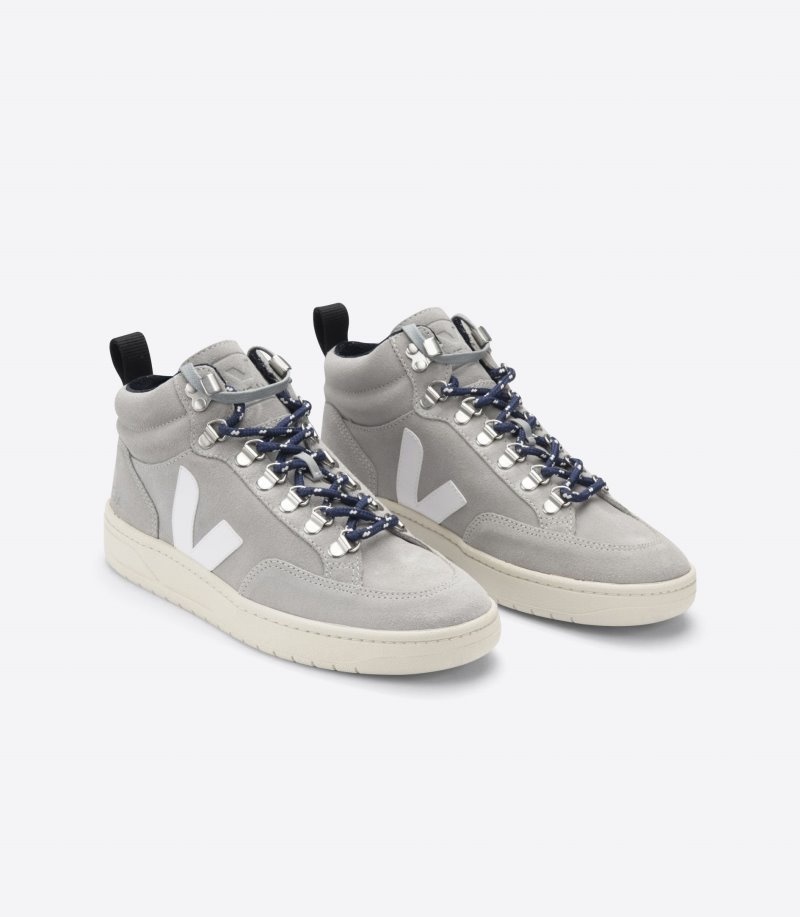 Veja Roraima Suede Sneakers Dames Grijs Wit | 1H7KW0