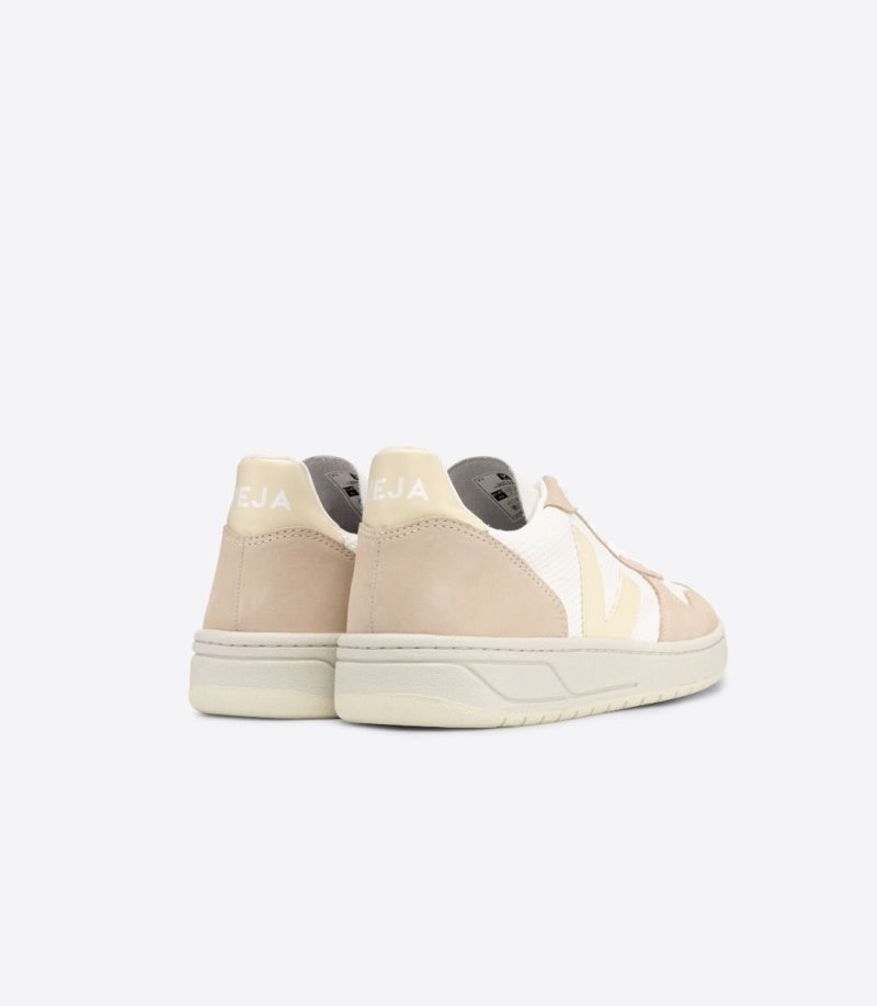 Veja V-10 Alveomesh Sneakers Dames Wit Beige | WT3560