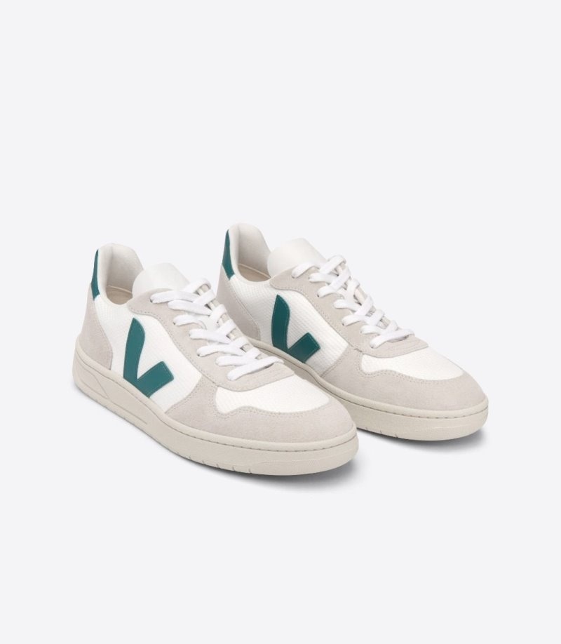 Veja V-10 B-Mesh Sneakers Dames Wit Groen | TMA9NN