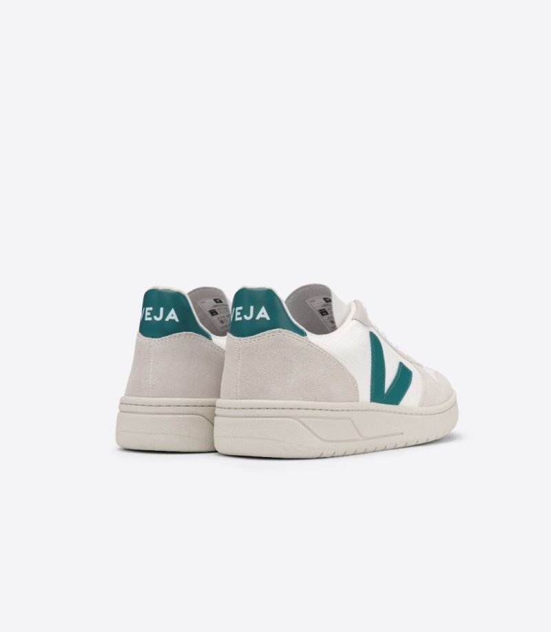 Veja V-10 B-Mesh Sneakers Dames Wit Groen | TMA9NN