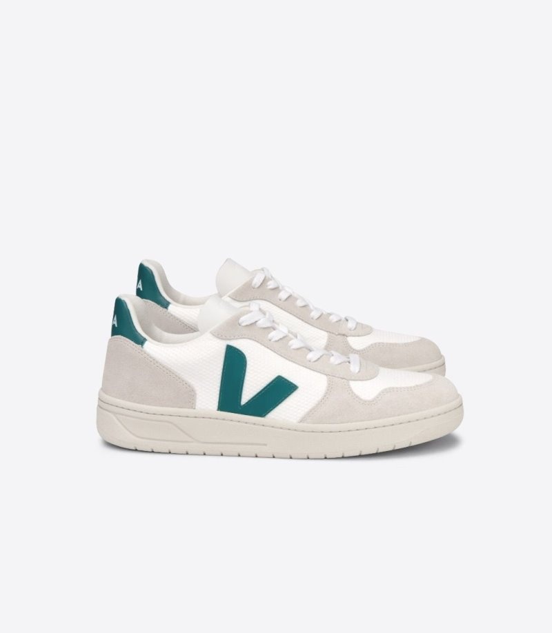 Veja V-10 B-Mesh Sneakers Dames Wit Groen | TMA9NN