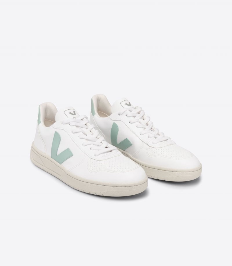 Veja V-10 CWL Sneakers Dames Wit Lichtgroen | G0SSZP