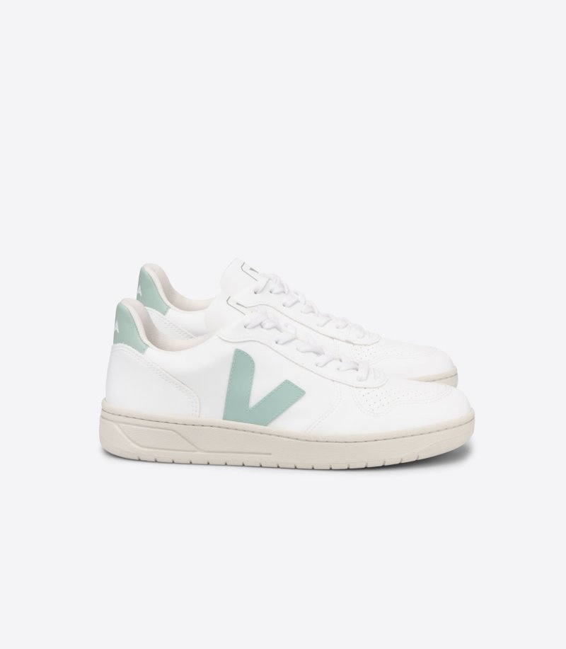 Veja V-10 CWL Sneakers Dames Wit Lichtgroen | G0SSZP