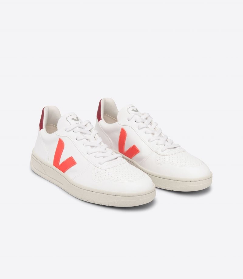 Veja V-10 CWL Sneakers Dames Wit Oranje | DY0HDL